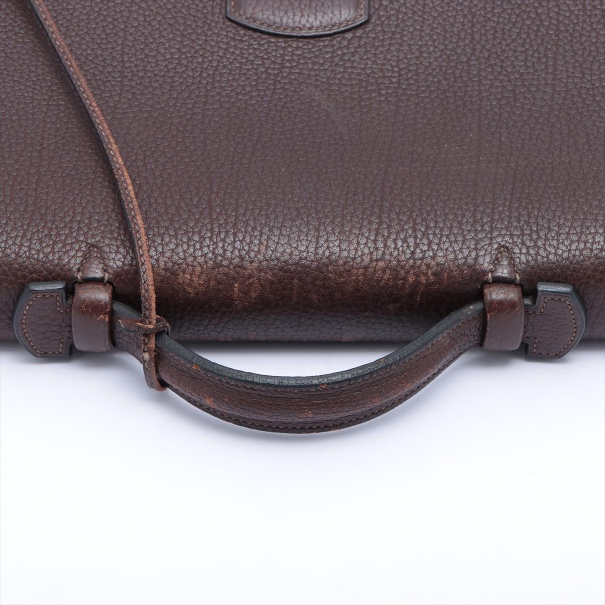 Hermes Cacao Togo Leather Sac a Depeches 38cm Briefcase Bag In Good Condition In Irvine, CA