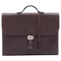 Hermes Cacao Togo Leather Sac a Depeches 38cm Briefcase Bag
