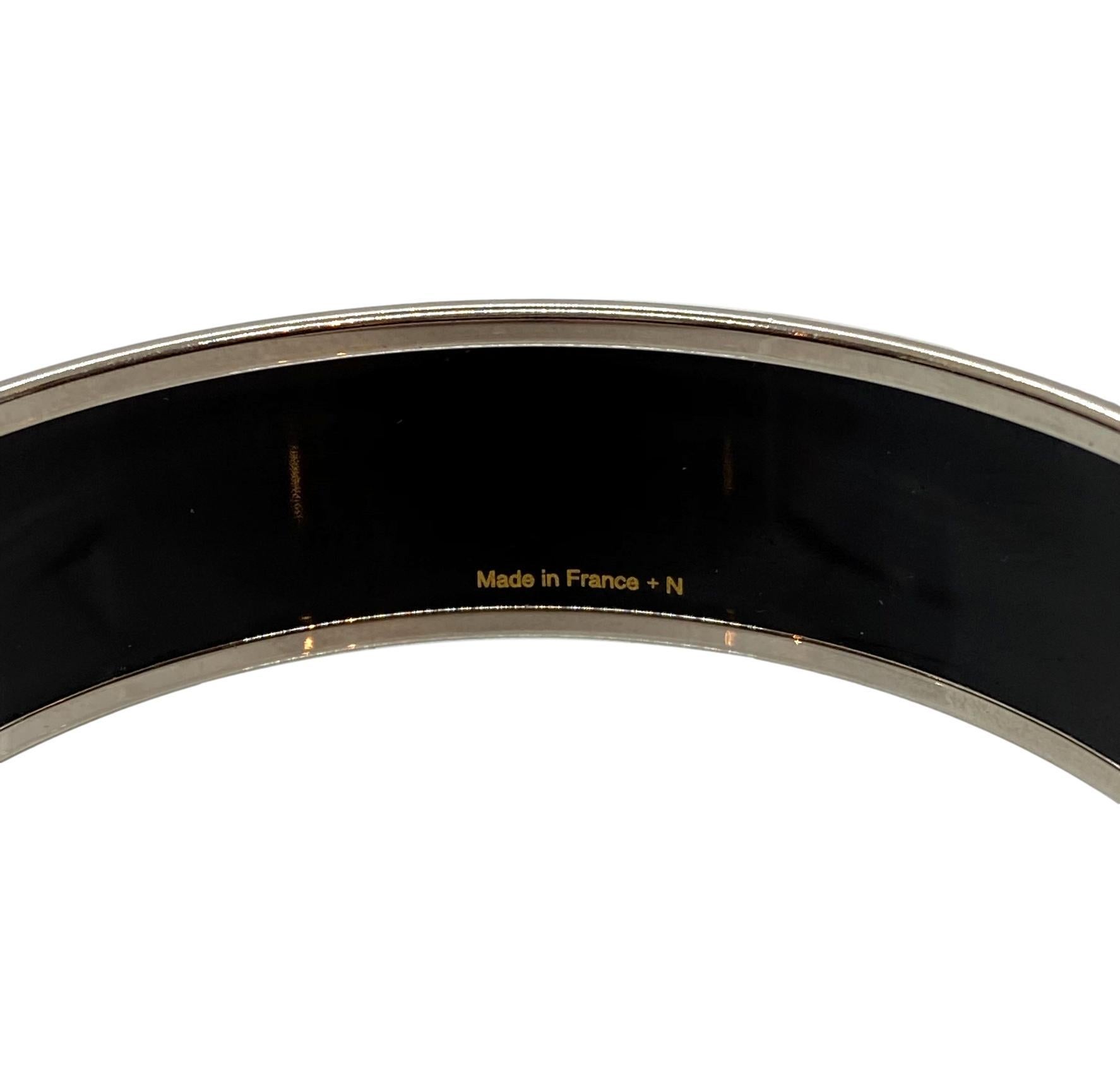 Hermès Cachemire de Tamara Enamel and Palladium Bracelet Bangle 3