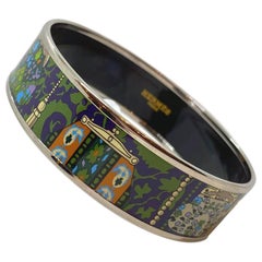 Hermès Cachemire de Tamara Enamel and Palladium Bracelet Bangle