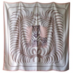 HERMÈS - Cachemire Shawl 140 "Tigre Royal" By Christiane Vauzelles