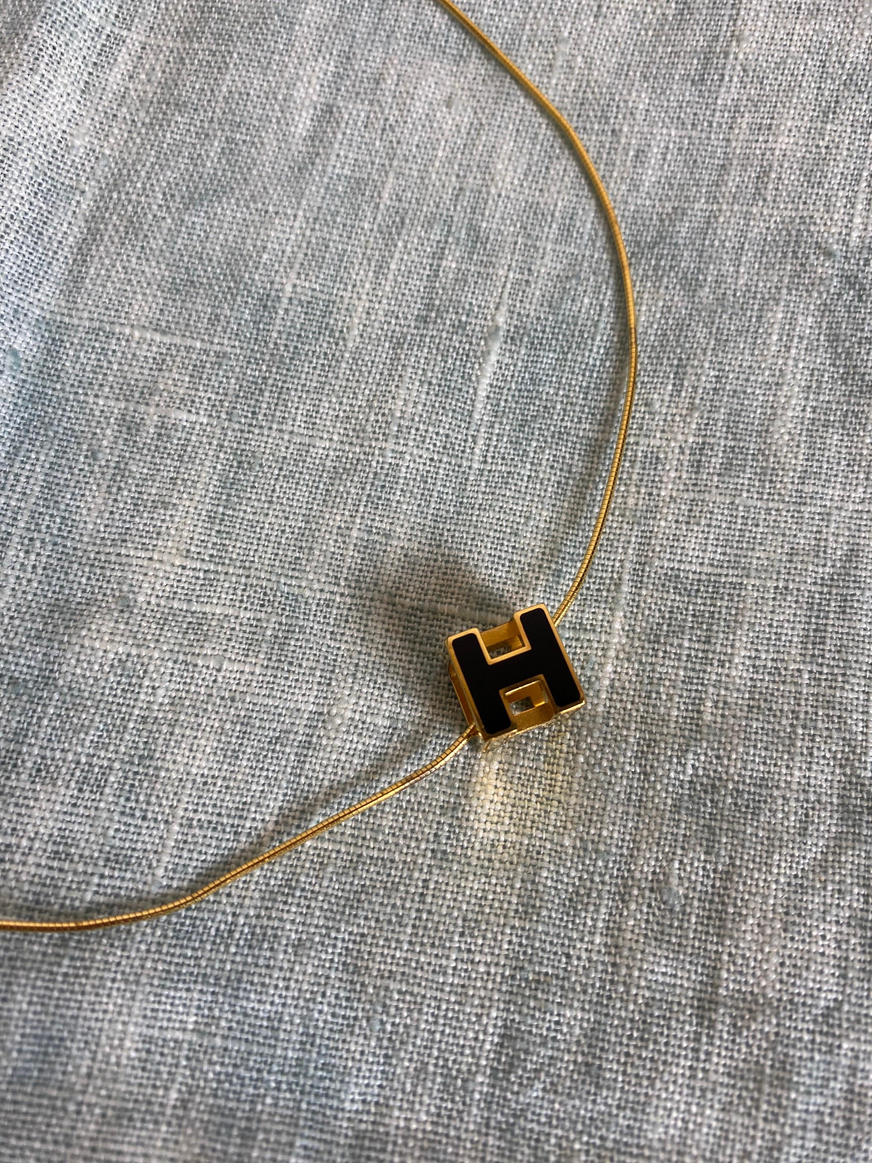 Beige Collier pendentif Cage d'H Hermès