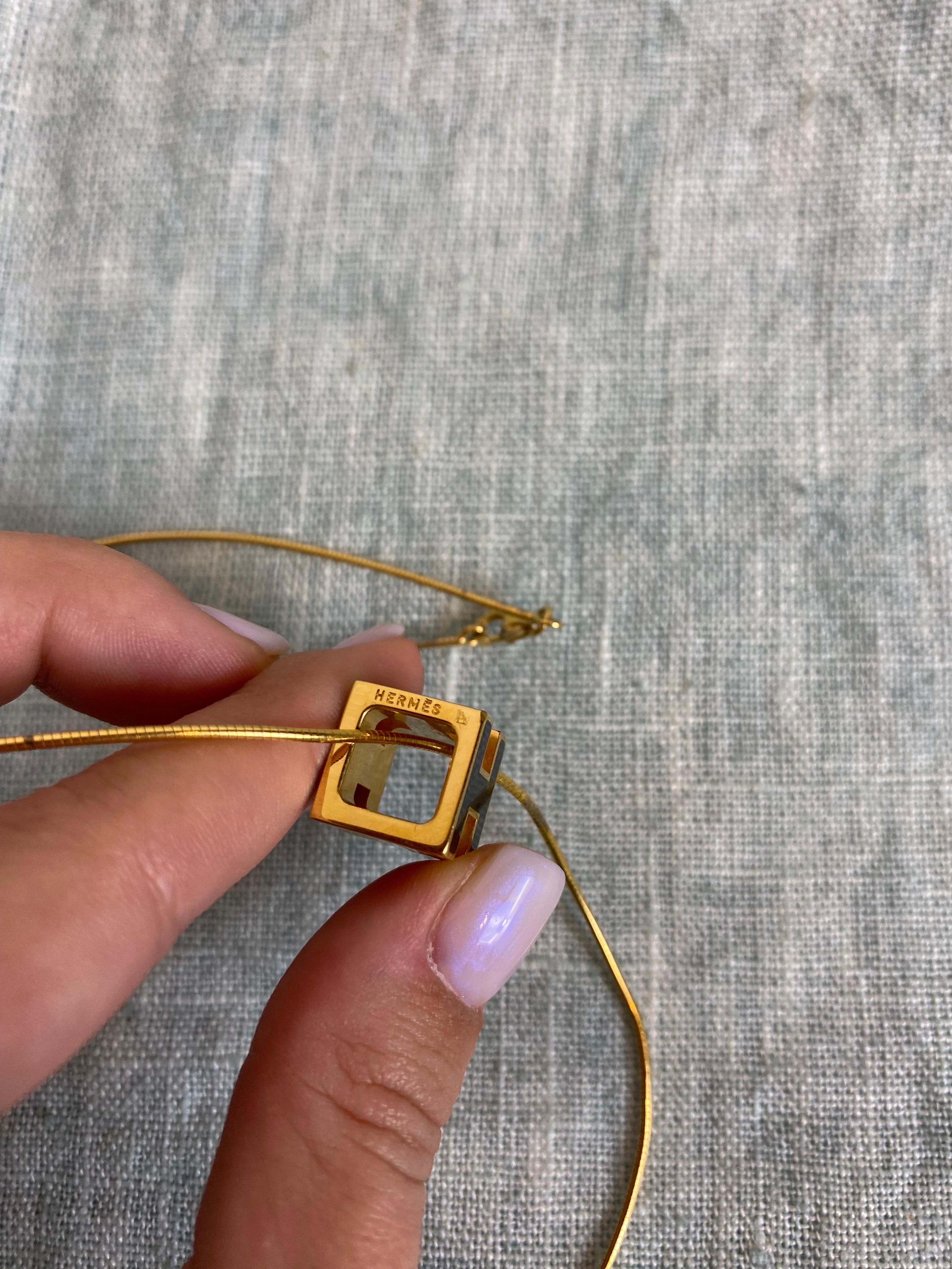  Collier pendentif Cage d'H Hermès Unisexe 