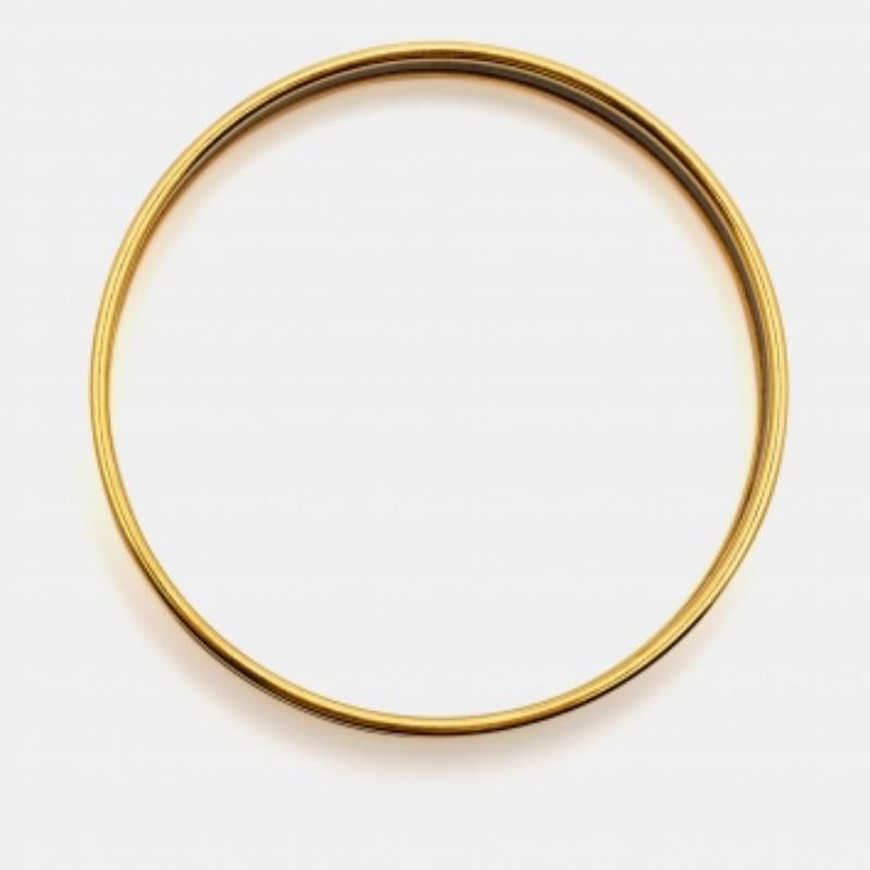 Hermès Caleche Emaille vergoldet Schmales Armband im Angebot 1