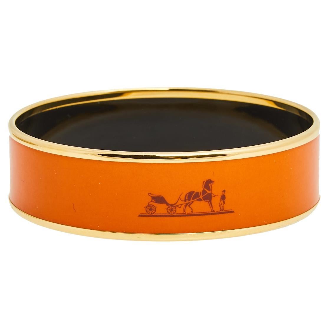 Hermès Caleche Orange Enamel Gold Plated Bangle Bracelet at 1stDibs | hermes  orange ring, hermes ring orange, hermes caleche bangle