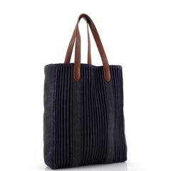 Hermes Calicut Cabas Tote Toile nervurée et cuir