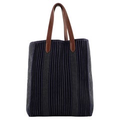 Hermes Calicut Cabas Tote Ribbed Canvas with Leather