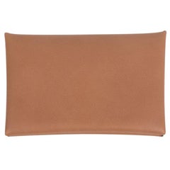 Hermes Calvi Barenia Leather Blue Sapphire Interior Card Holder