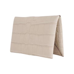Hermes Calvi Beton Matte Alligator Card Holder