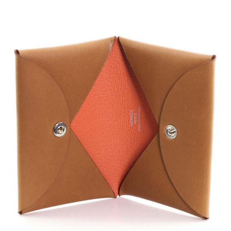 Hermes Calvi Card Case Barenia at 1stDibs