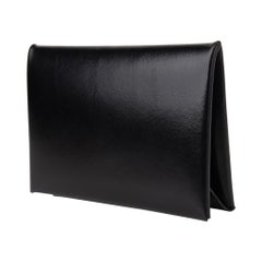 Hermes Calvi Card Holder Noir Box Leather Rare New w/ Box
