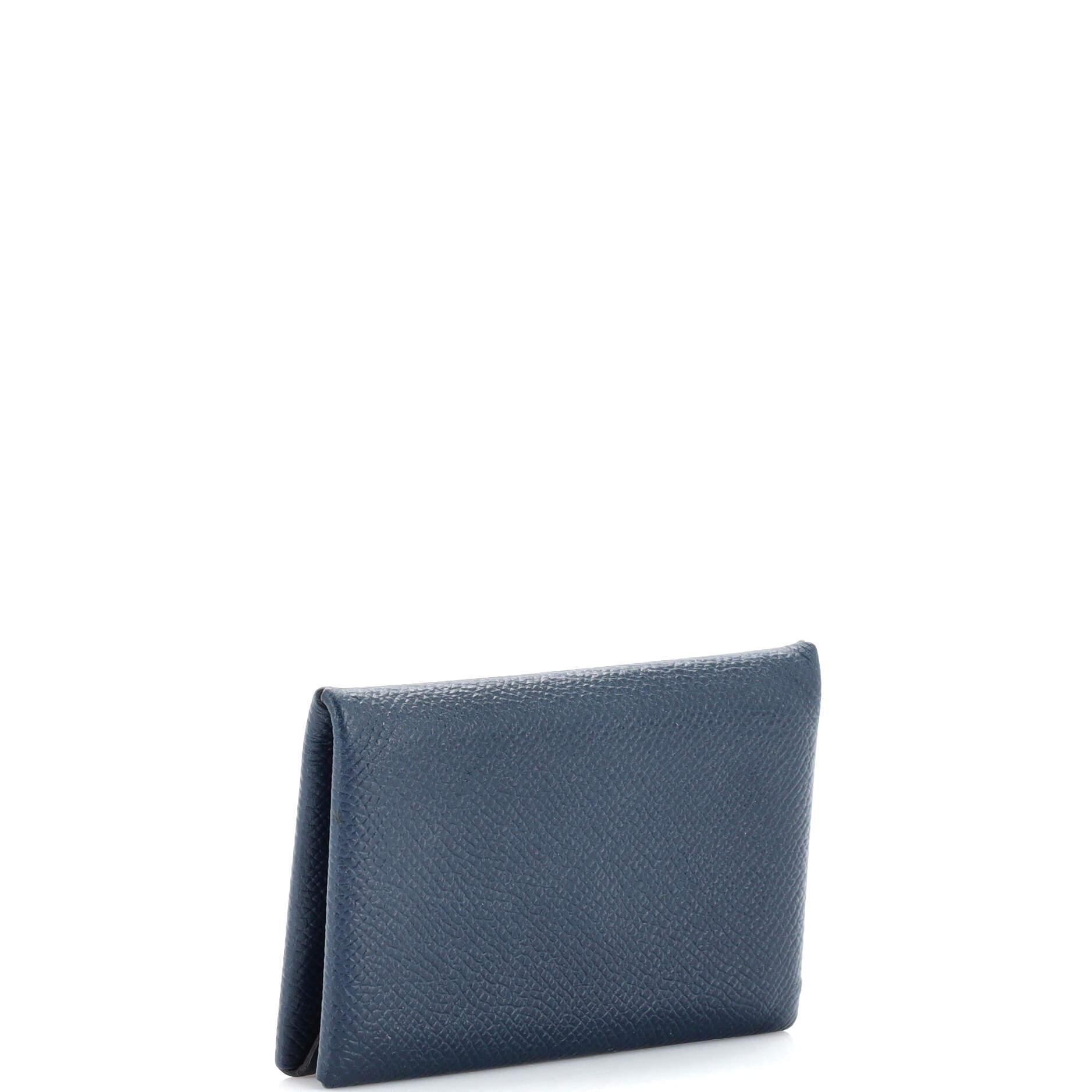 Hermes Calvi Duo Card Holder Epsom In Good Condition In NY, NY