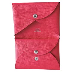 Hermes Calvi Duo Card Holder Nata Moulin a Vent Swift Leather – Mightychic