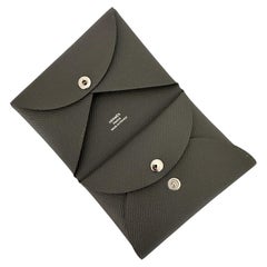 Hermes Calvi Duo Credi Card Holder Case Wallet Coin Holder