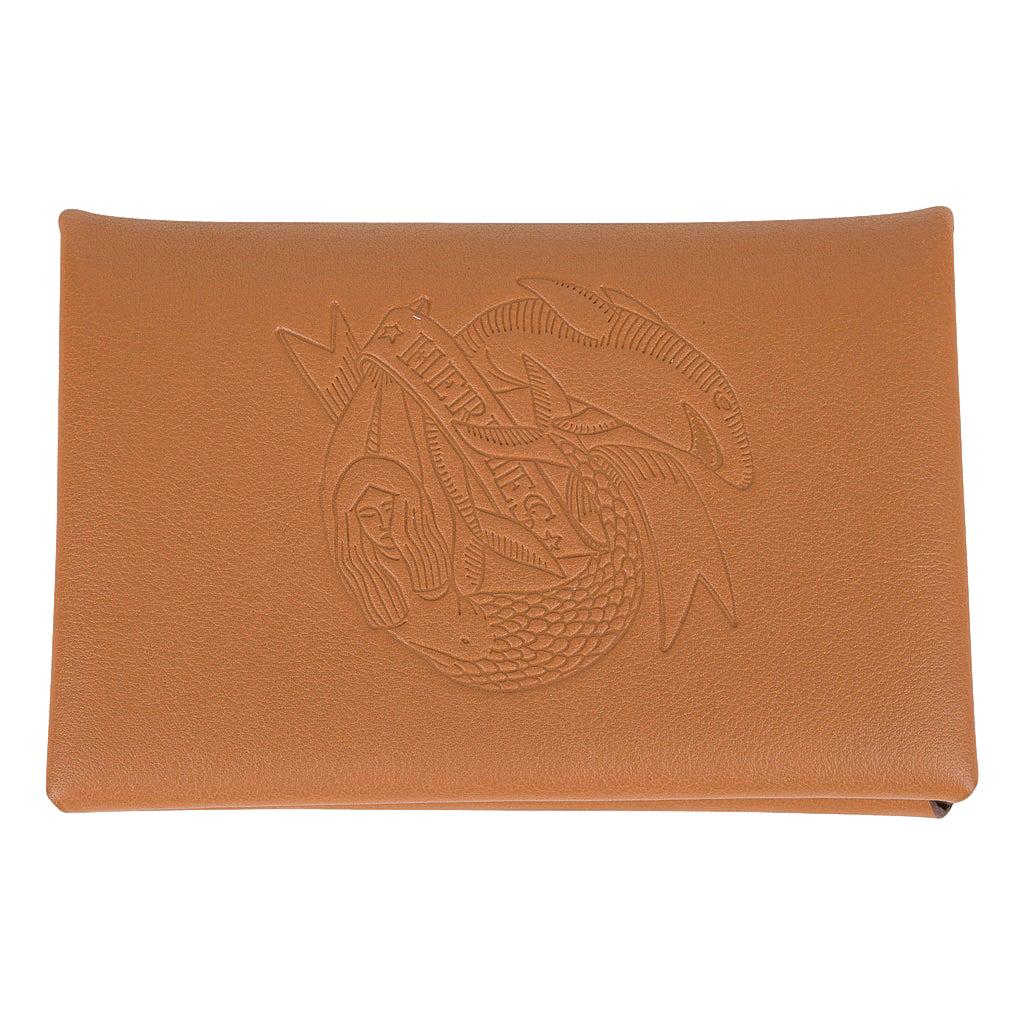 Hermes Calvi Sailor Tattoo Card Holder Gold / Havane Bi-Color Swift Leather For Sale