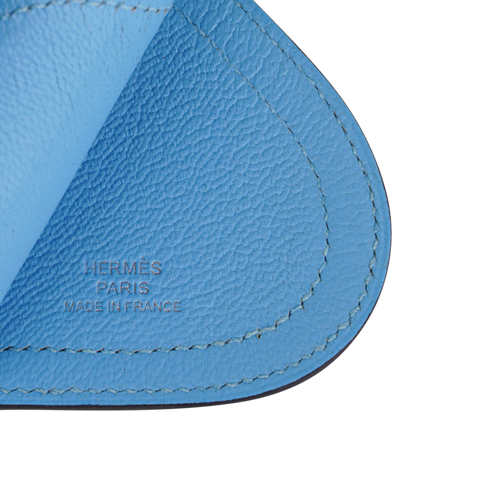 Hermès - Porte-clés Camail Breloque sac à breloque Capucine / Jaune Ambre / Bleu Celeste en vente 1