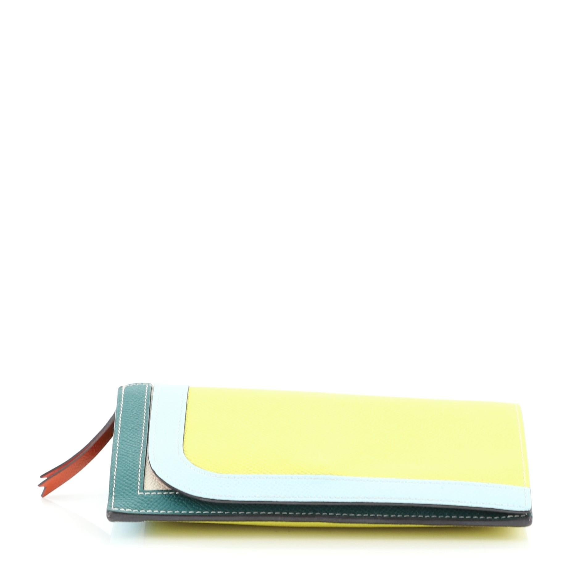Yellow Hermes Camail Wallet Epsom Long