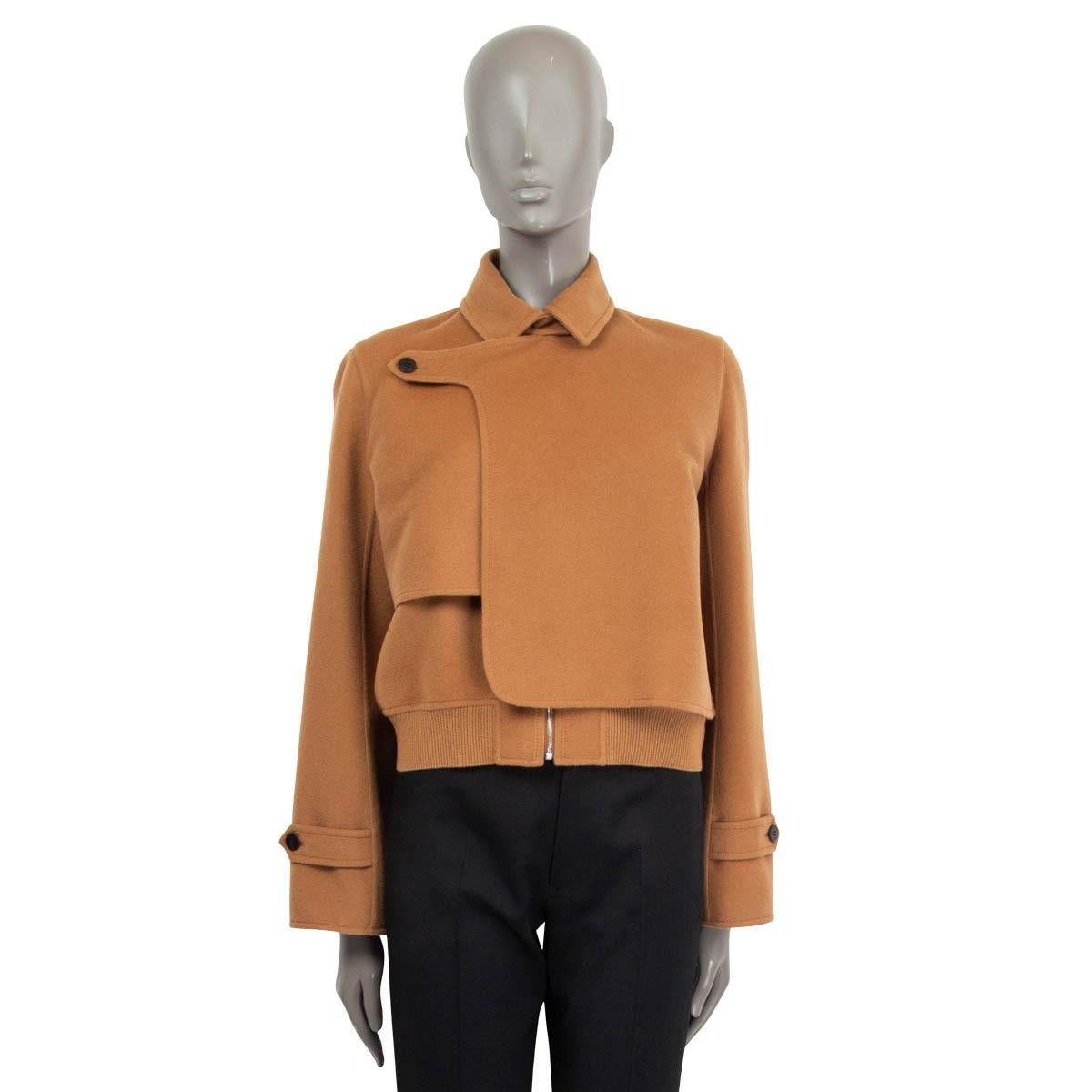 HERMÈS - Veste bouffante marron camel à double face, 38 S Excellent état à Zürich, CH