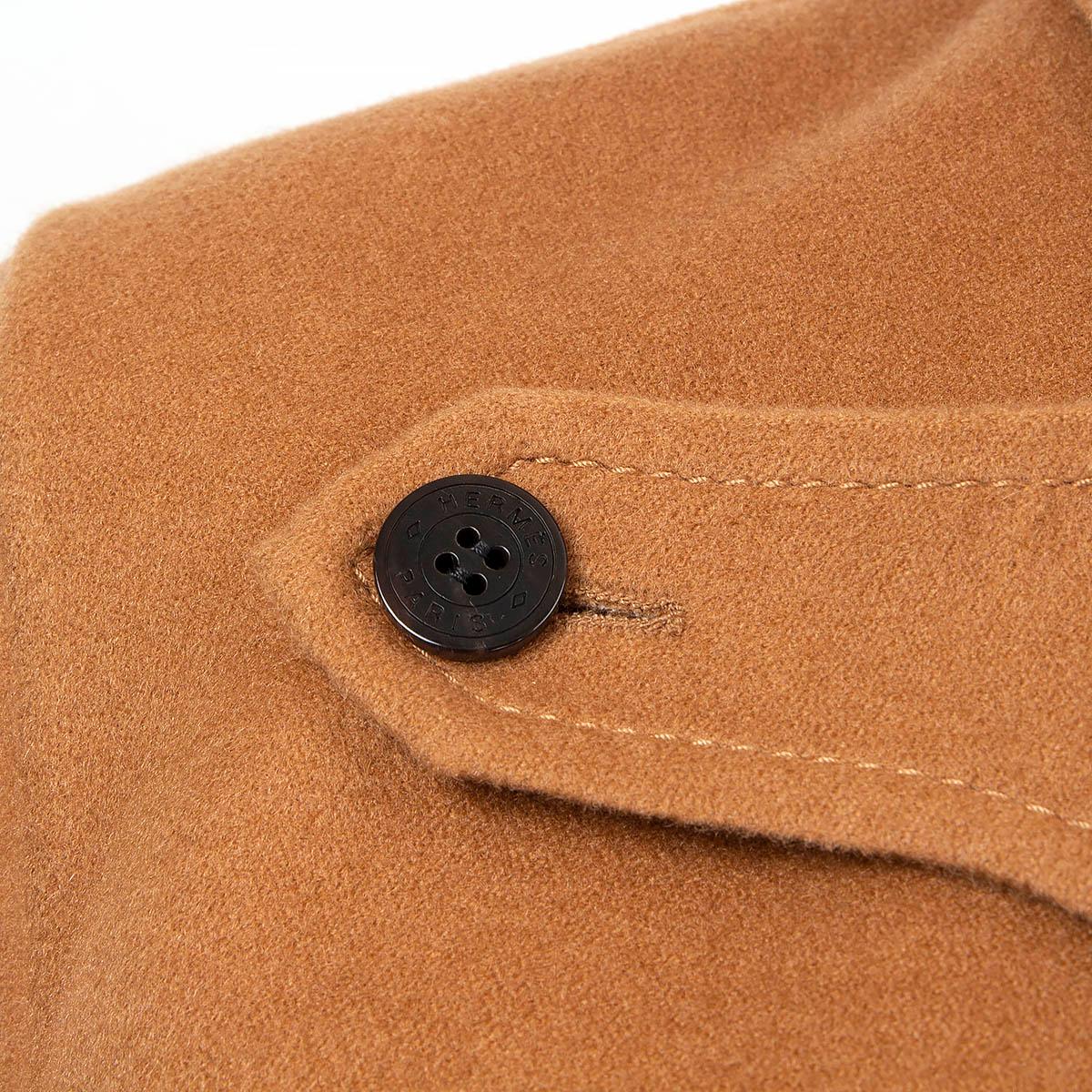 HERMÈS - Veste bouffante marron camel à double face, 38 S 2