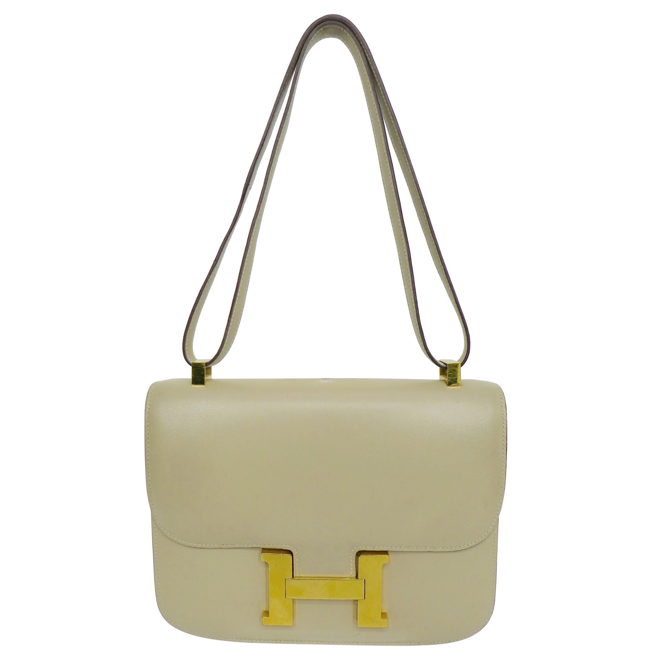 HERMES Camel Constance Crossbody Bag