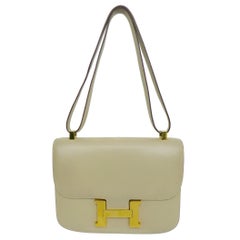 HERMES Camel Constance Crossbody Bag