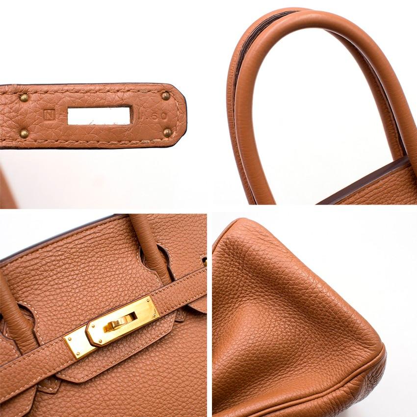 Women's Hermes Camel Fjord Leather 30cm Birkin Bag For Sale