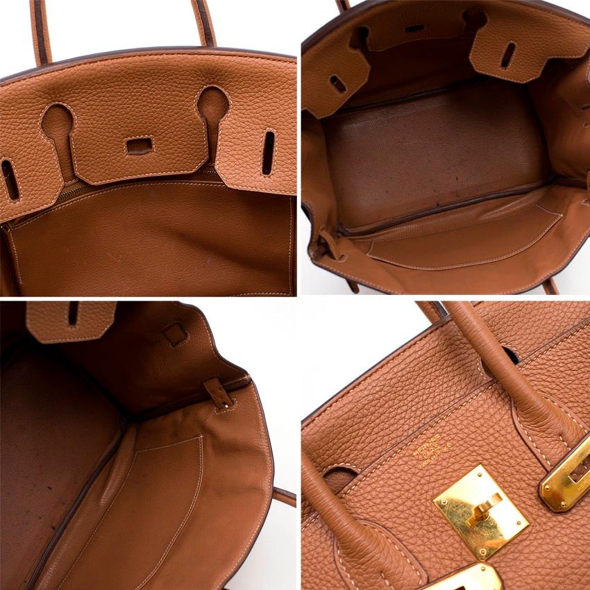 Hermes Camel Fjord Leather 30cm Birkin Bag For Sale 1