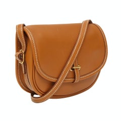 Hermès camel leather balle de golf shoulder bag / handbag