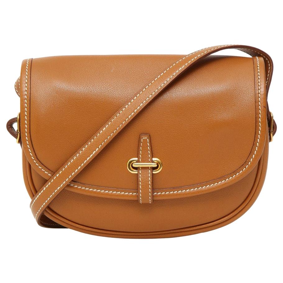 Hermès camel leather balle de golf shoulder bag / handbag