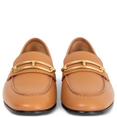 HERMES camel leather COLETTE Loafers Flats Shoes 36