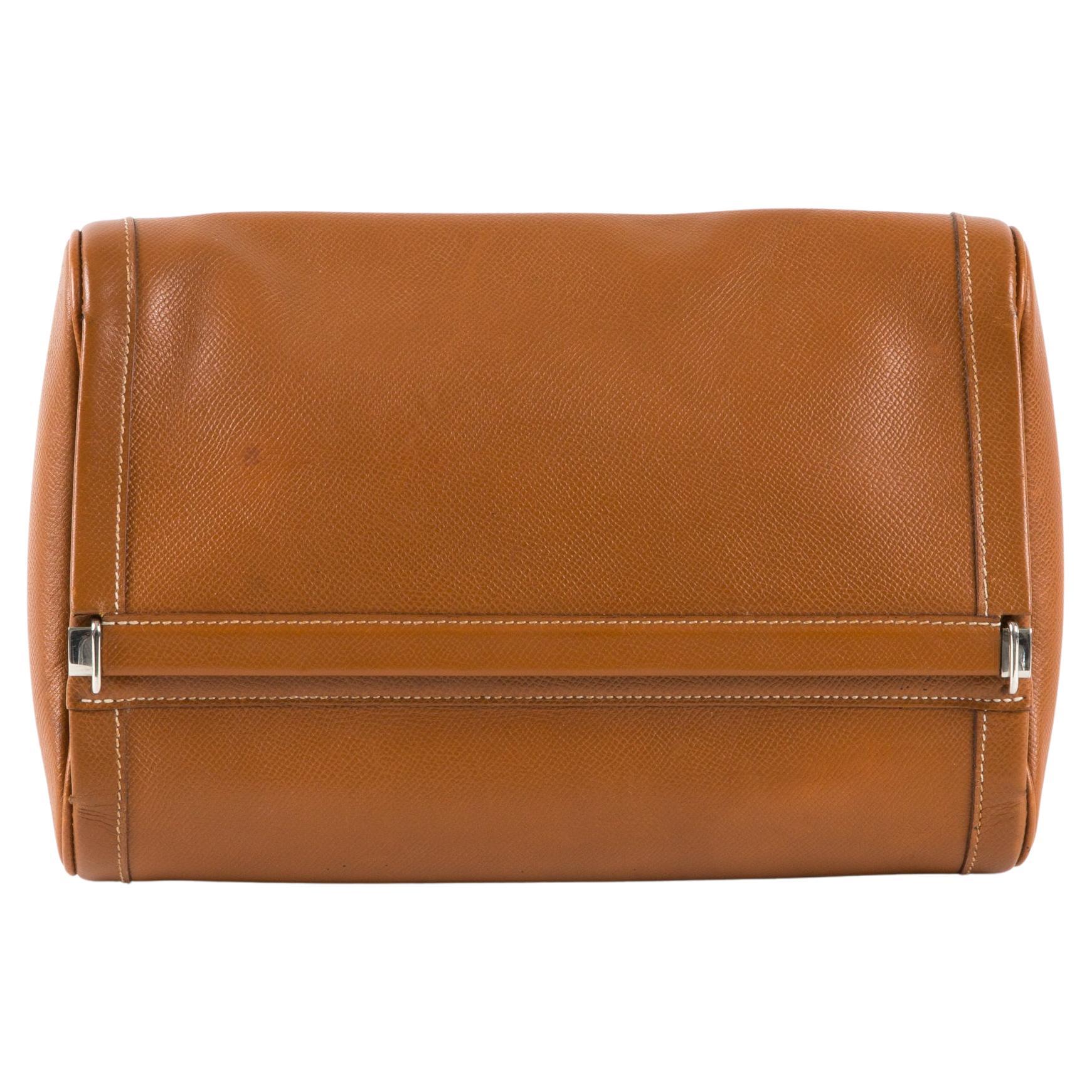 Hermes Camel Leather Vanity Clutch