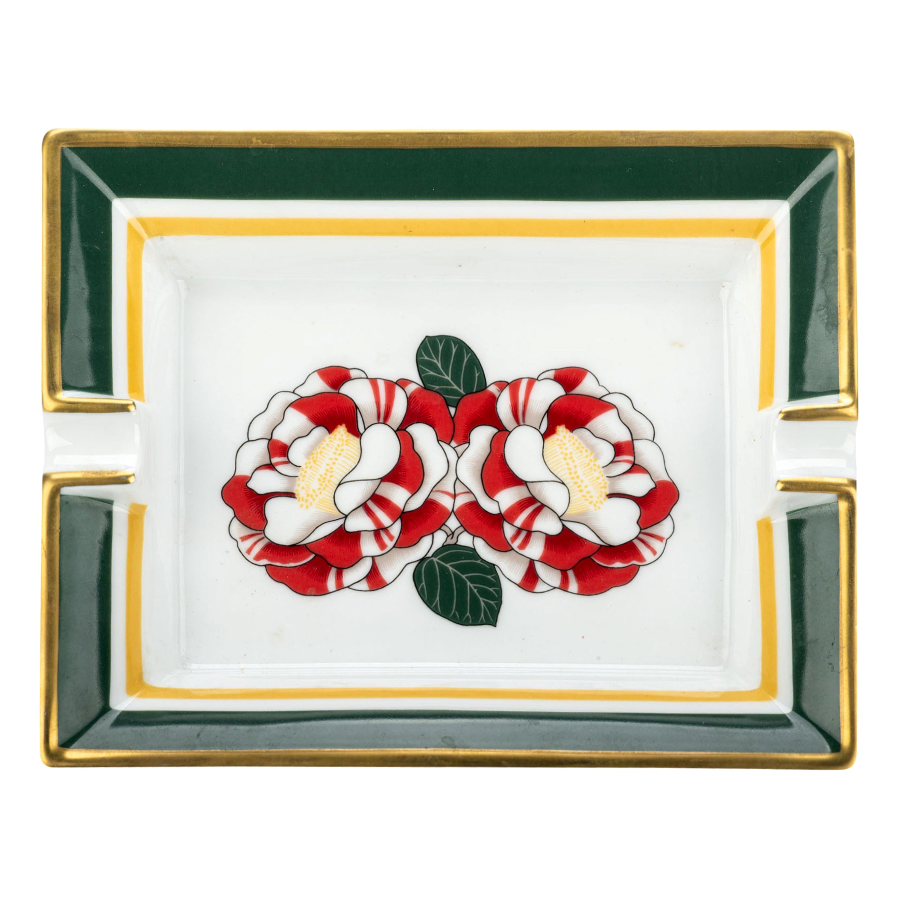 Cendrier en porcelaine Hermes Camelia Flower