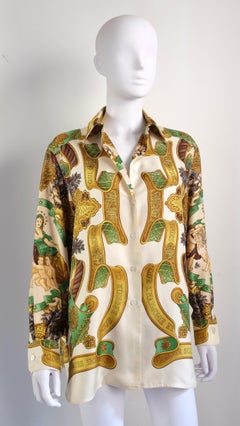 HERMÈS - Camicia in seta " Europe " By Joachim Metz 1993