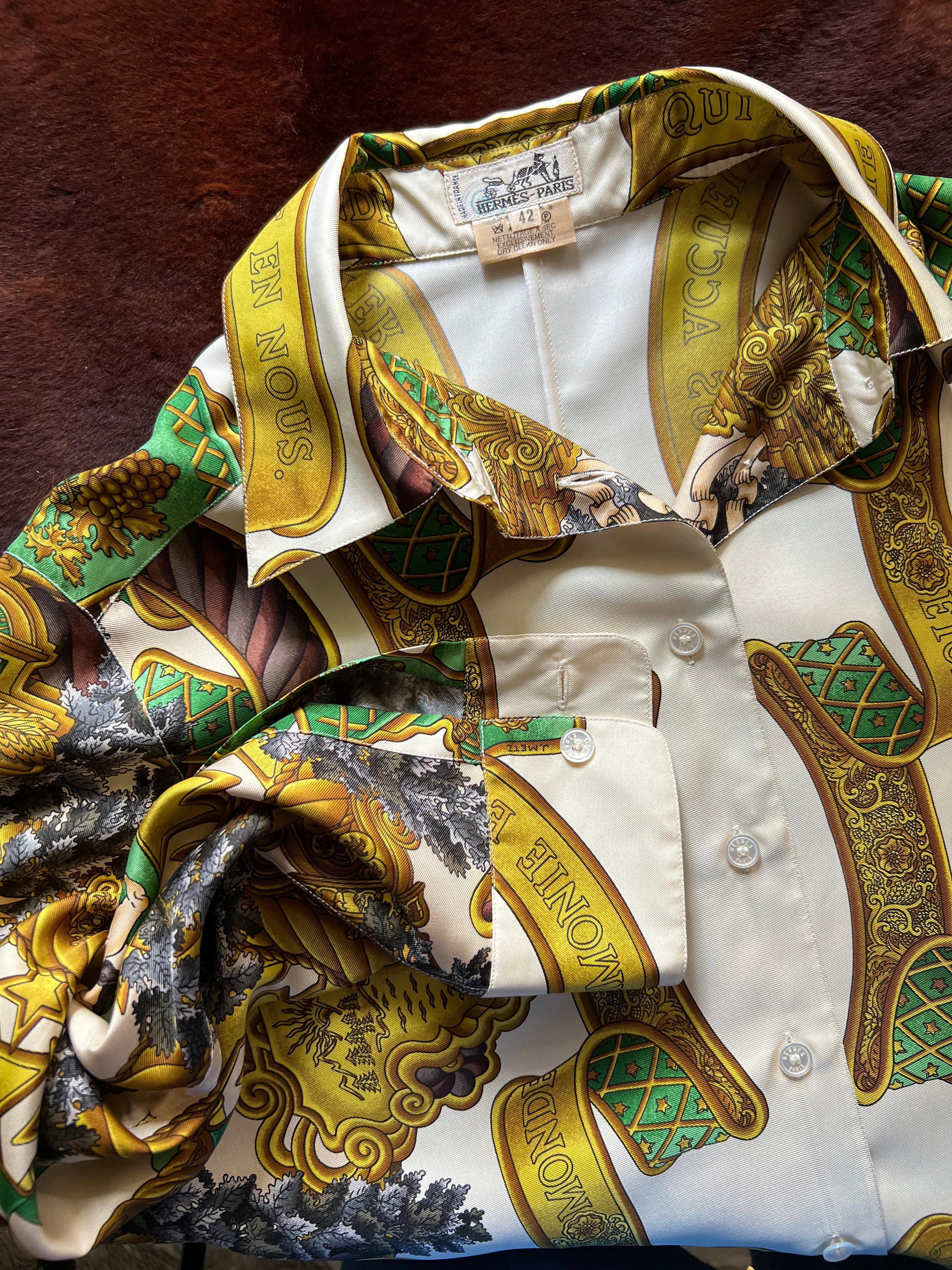 HERMÈS - Chemise en soie 