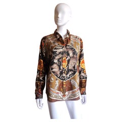 HERMÈS - "Les Mythologies des Hommes Rouges" Silk Shirt by Oliver Kermit