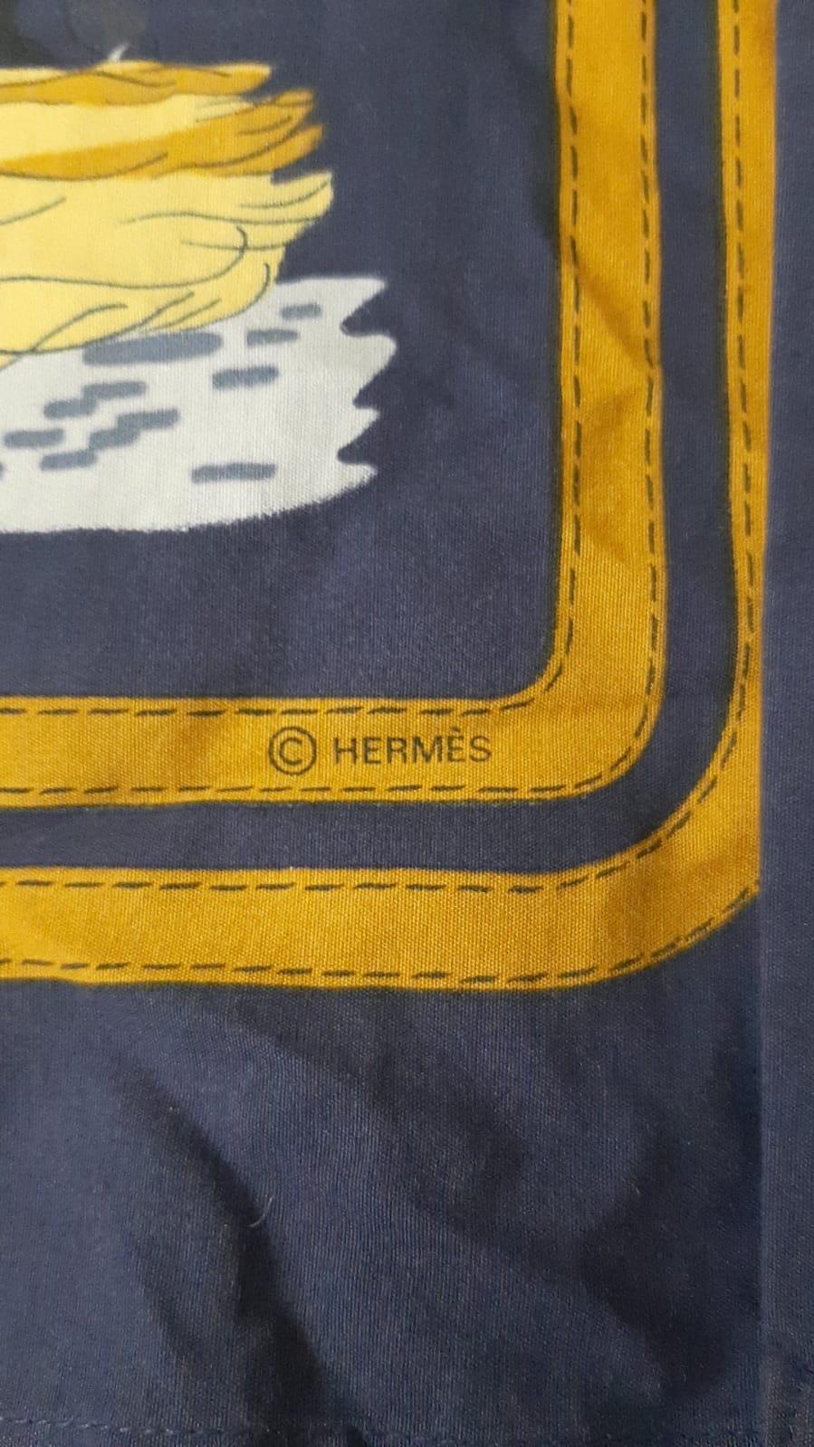 Noir Hermès – Camicia Vintage in Cotone “Écuries / Scuderie” – Anni ’80 en vente