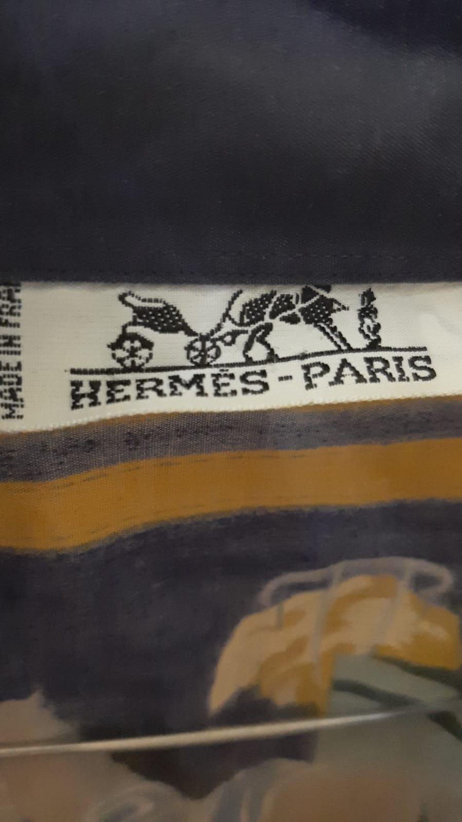 Hermès – Camicia Vintage in Cotone “Écuries / Scuderie” – Anni ’80 en vente 2