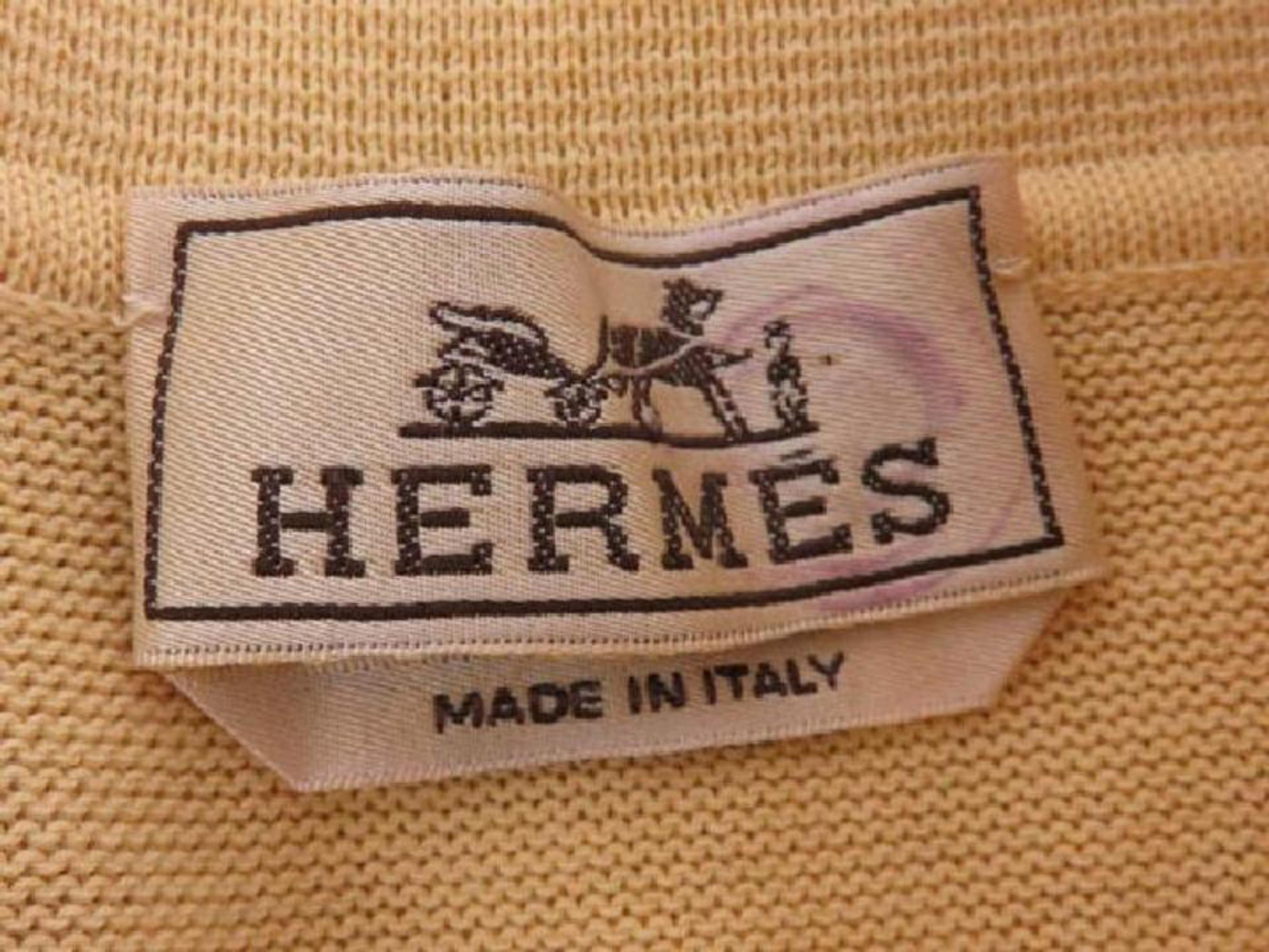 Hermès Canary Yellow Men's Golfing Herlm17 Cardigan In Fair Condition For Sale In Forest Hills, NY