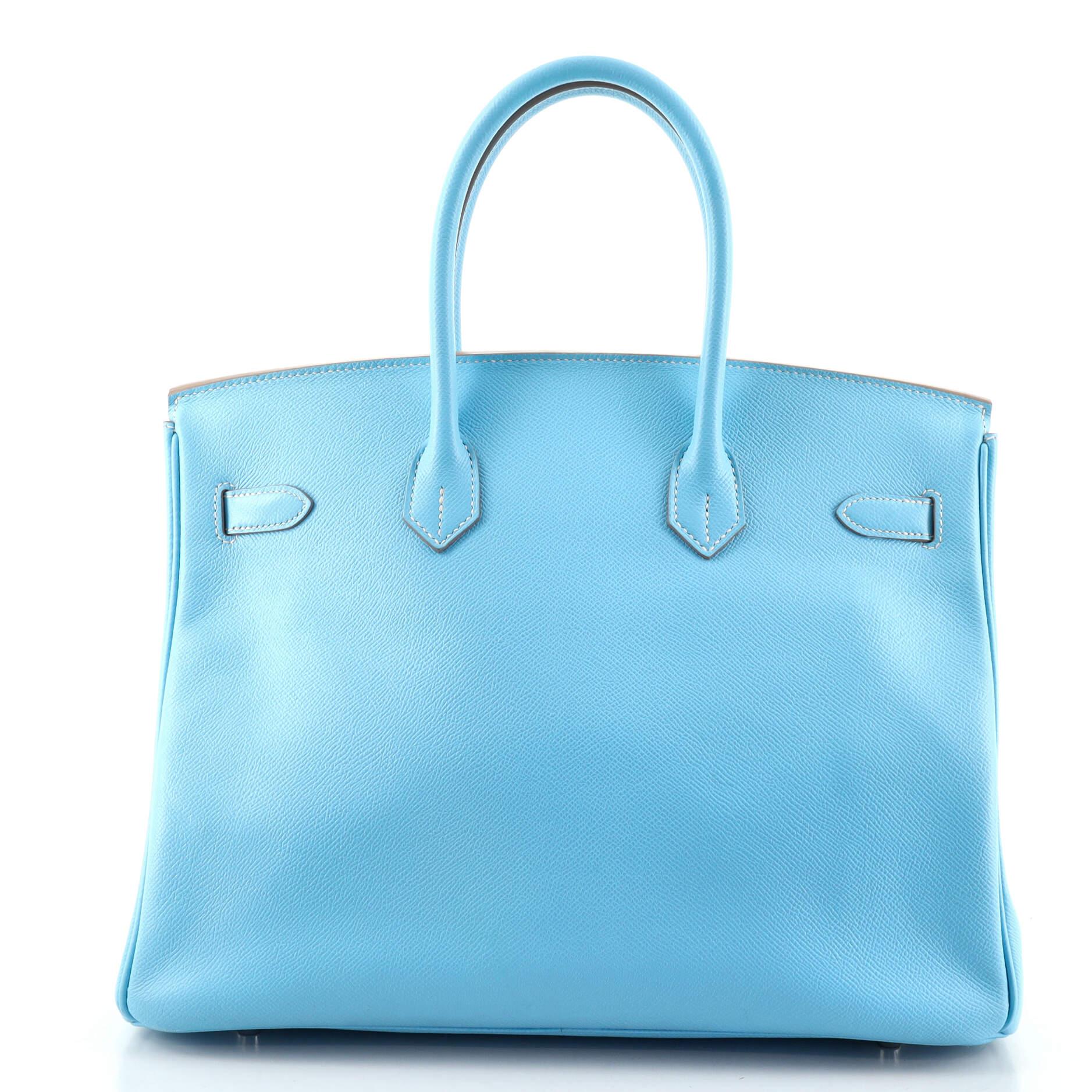 Blue Hermes Candy Birkin Bag Epsom 35