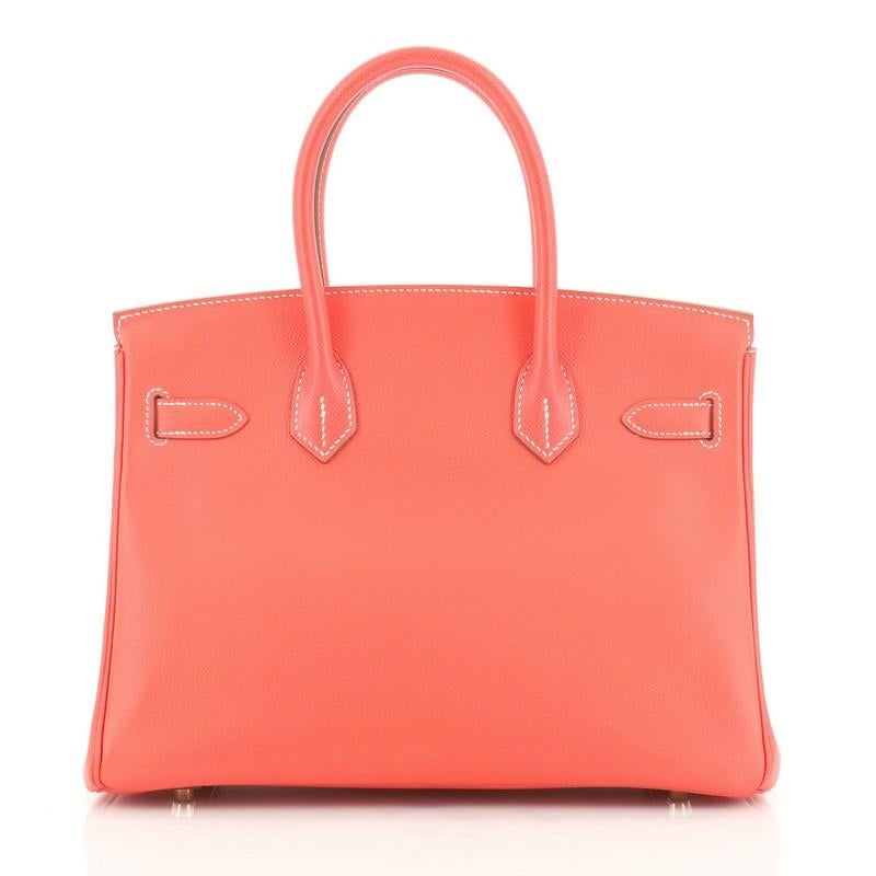Orange  Hermes Candy Birkin Handbag Epsom 30