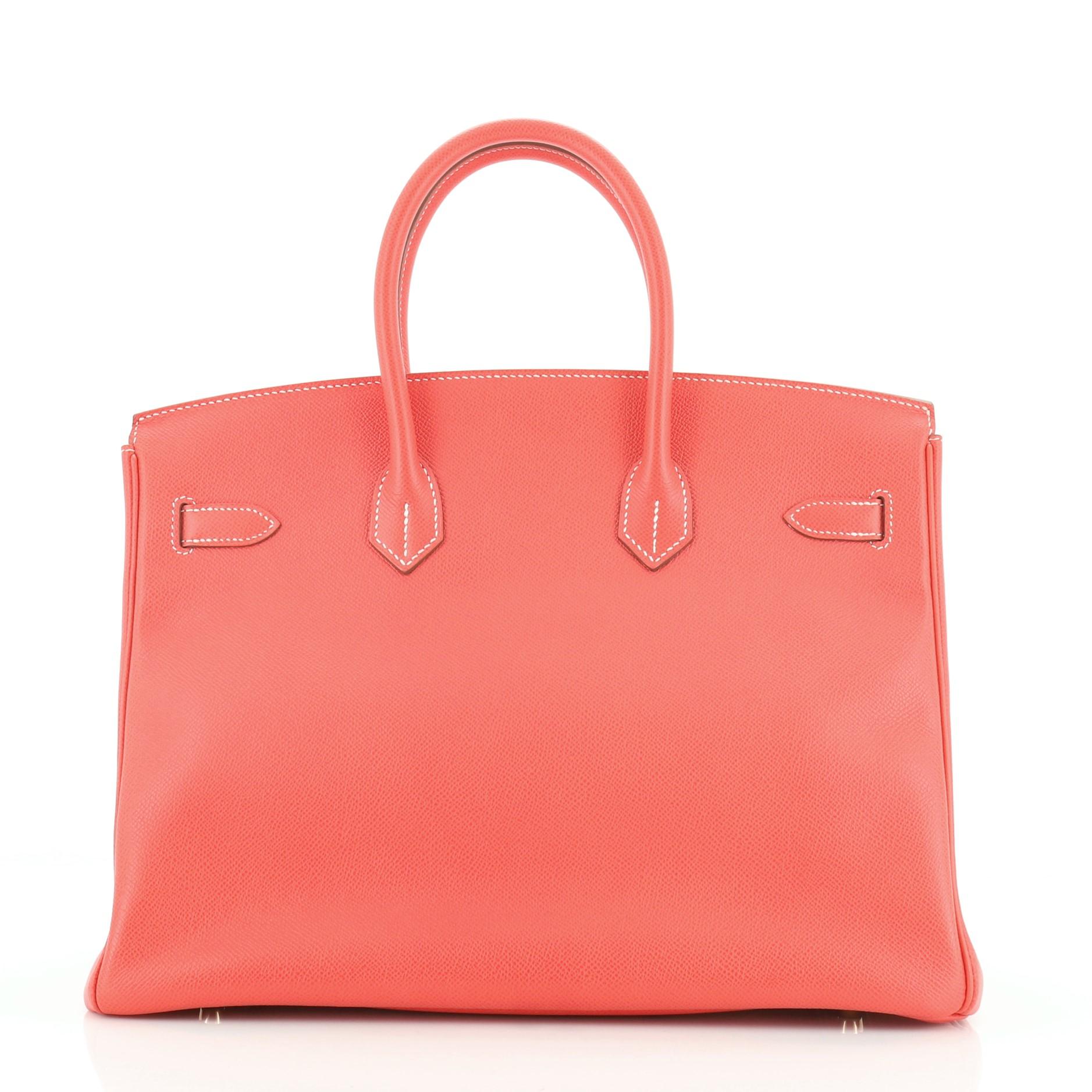 Pink Hermes Candy Birkin Handbag Epsom 35 