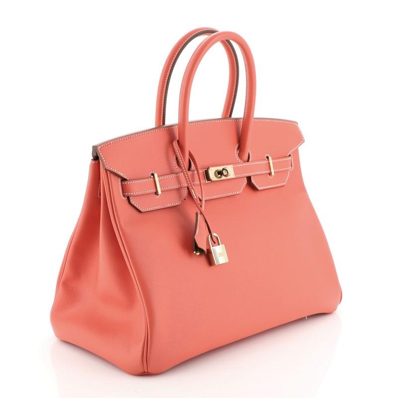 Orange Hermes Candy Birkin Handbag Epsom 35