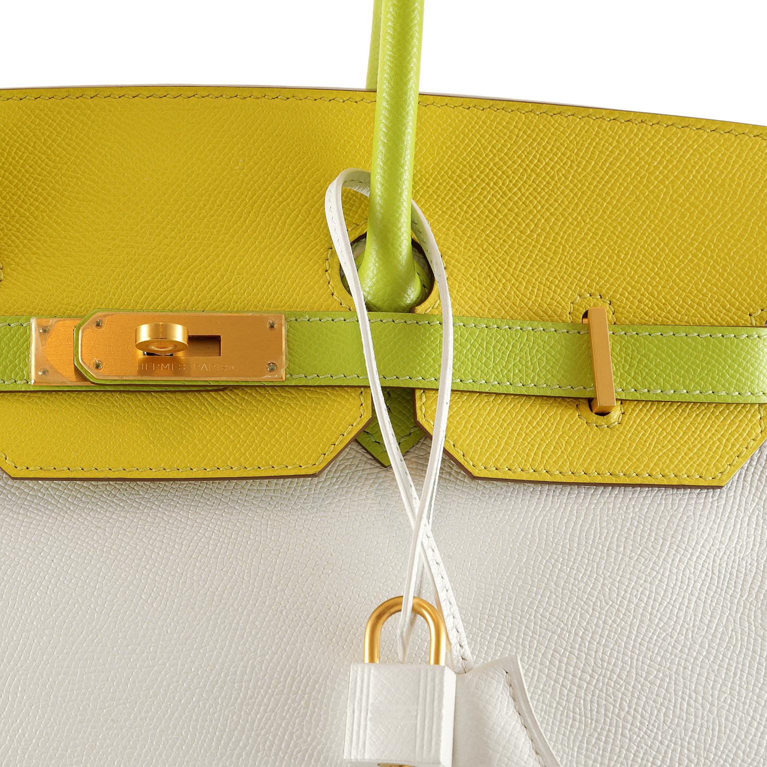 Hermès Candy Collection 35 cm Tri Color Epsom Horseshoe Birkin Bag 2