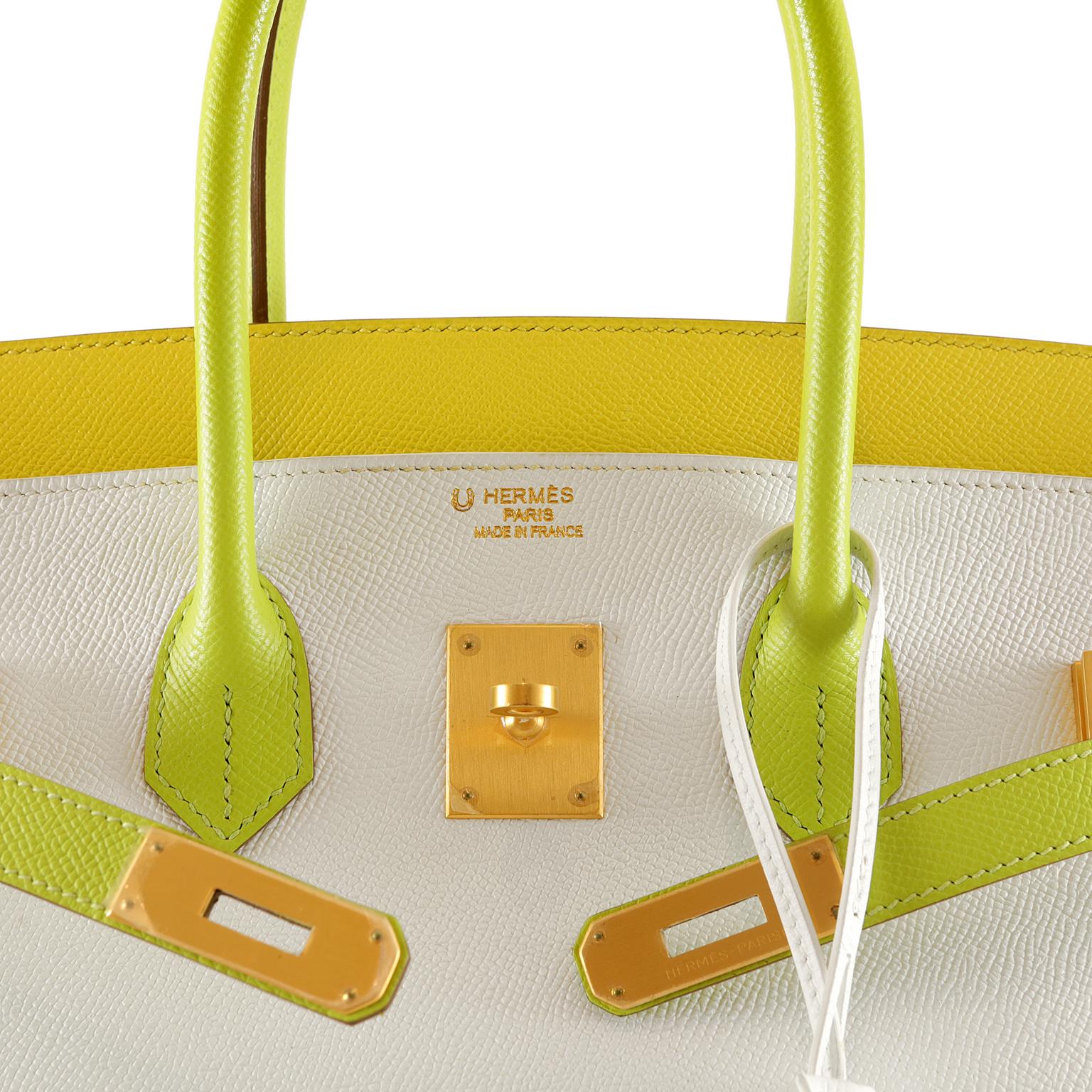 Hermès Candy Collection 35 cm Tri Color Epsom Horseshoe Birkin Bag 3