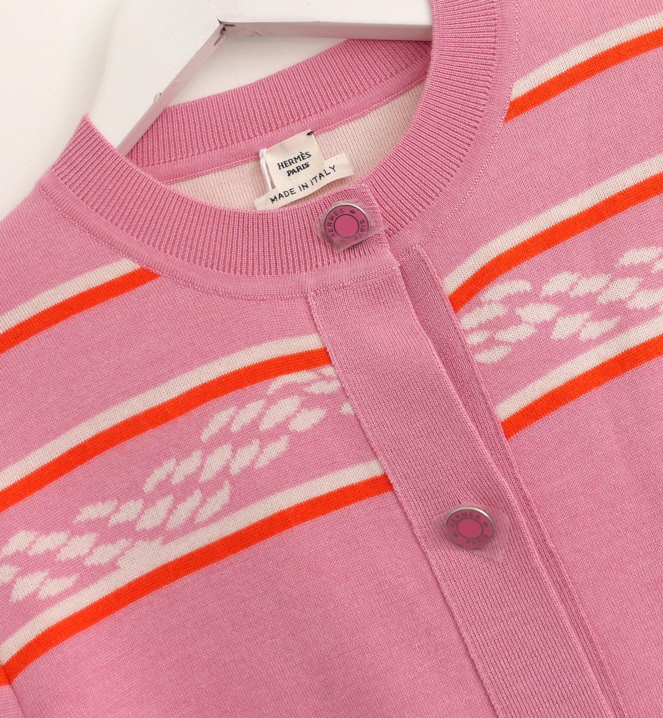 Cardigan in seta e cashmere di Hermes Canoe Chaine d'Ancre In condizioni Nuovo in vendita a London, GB