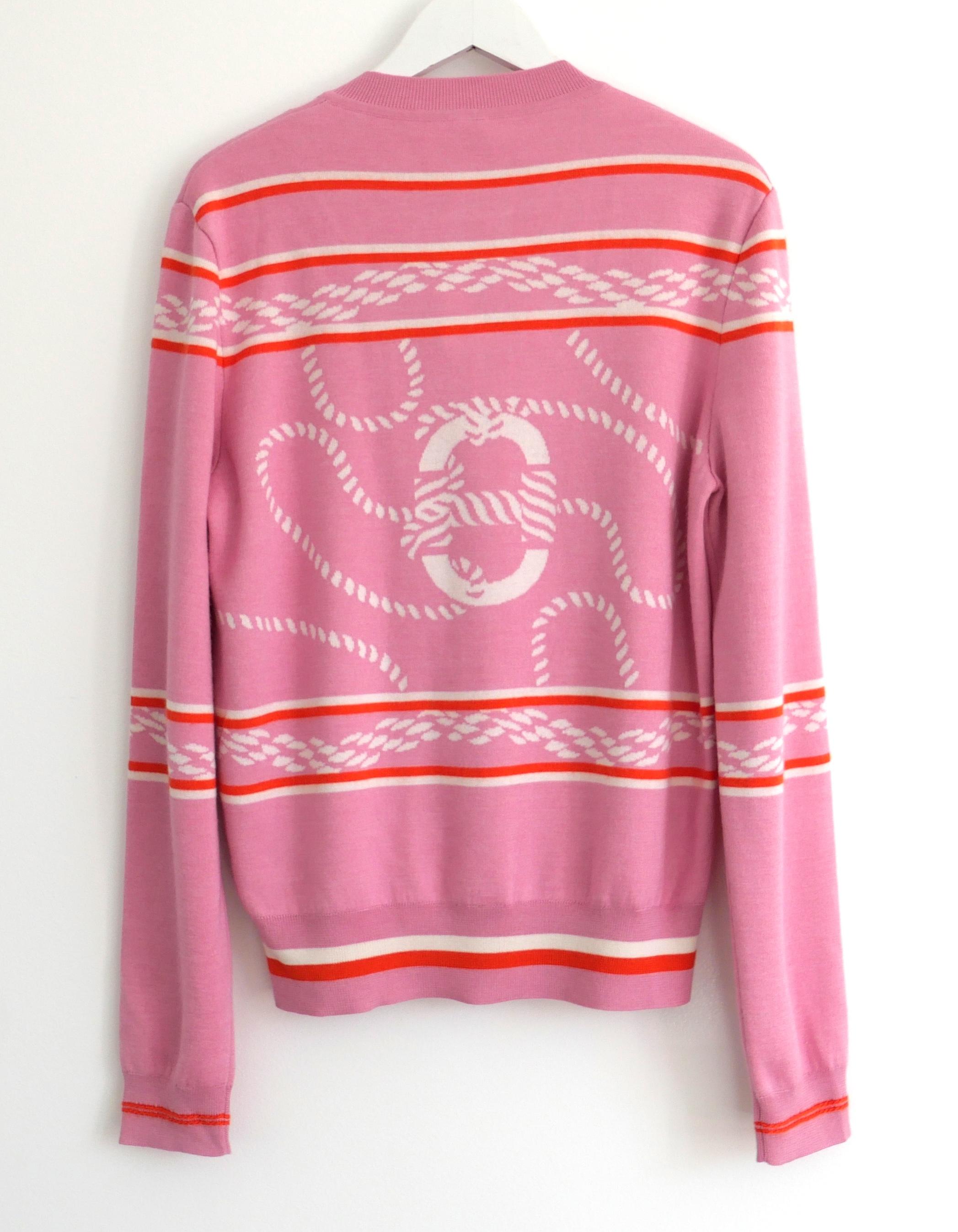 Donna Cardigan in seta e cashmere di Hermes Canoe Chaine d'Ancre in vendita
