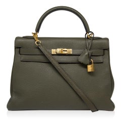 Hermes Canopee Togo Leather 32cm Kelly Bag