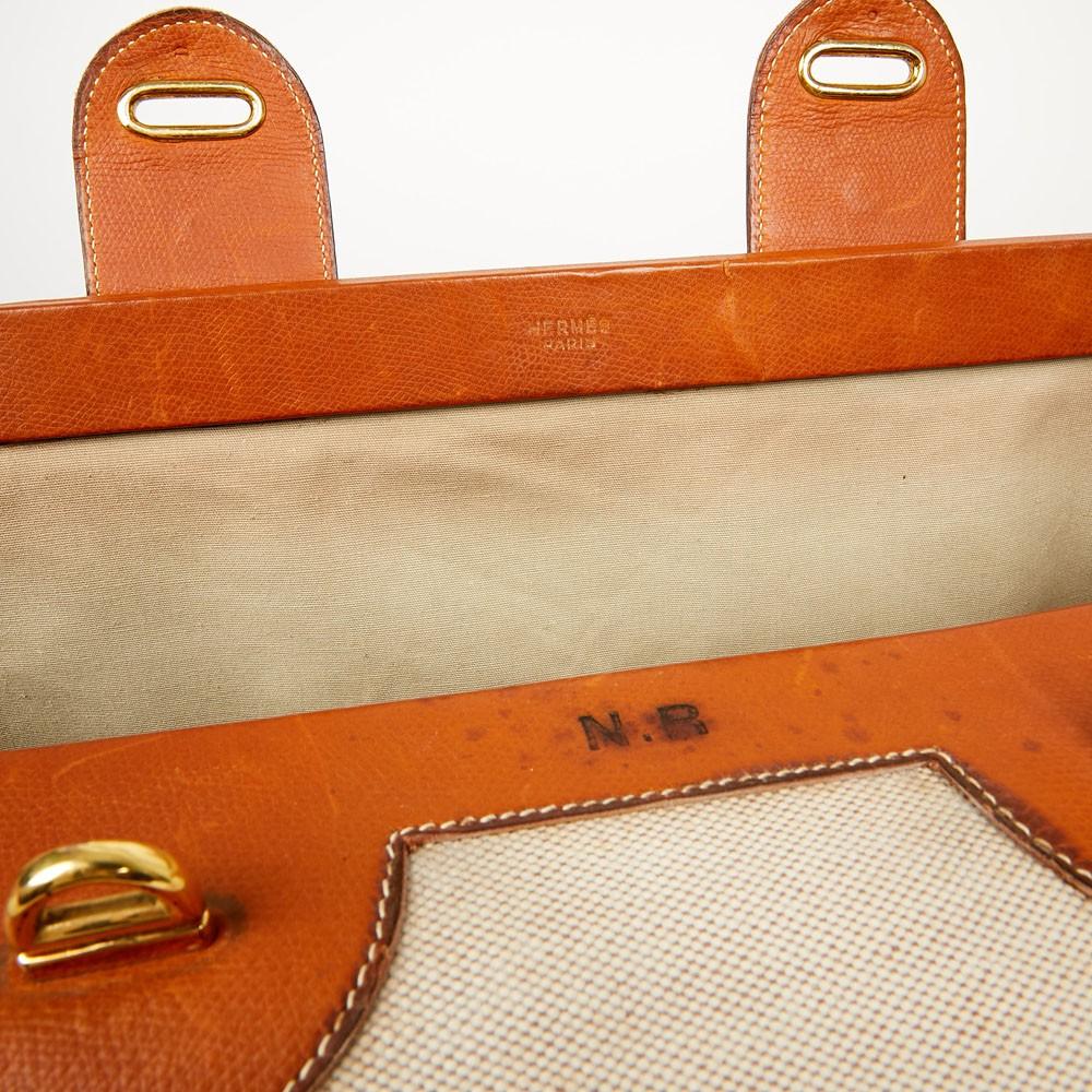 Hermes Canvas and Leather Vintage Travel Luggage 3