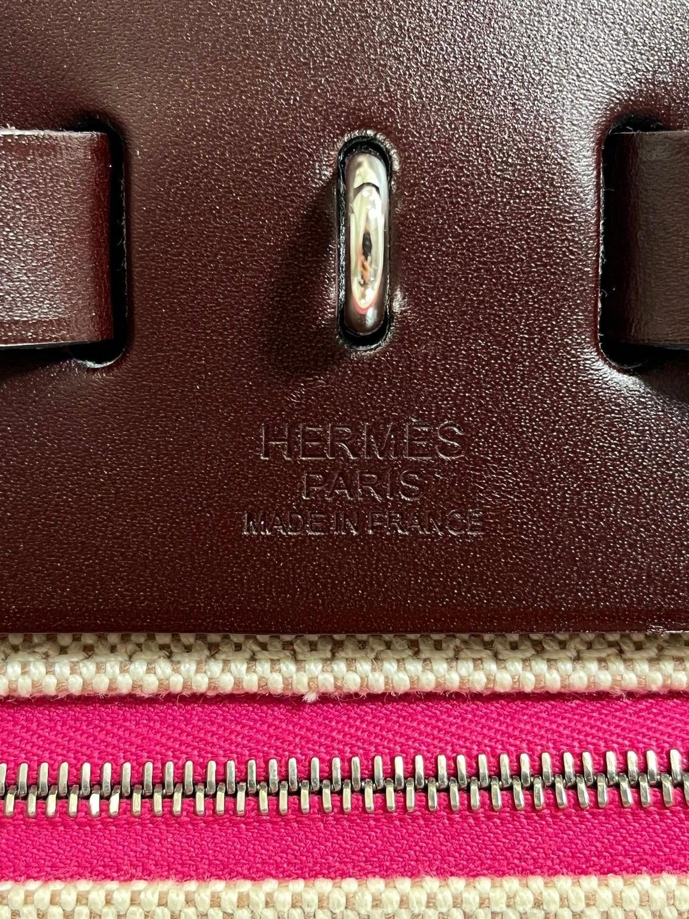 Hermes Canvas & Leather Herbag 31 en vente 2