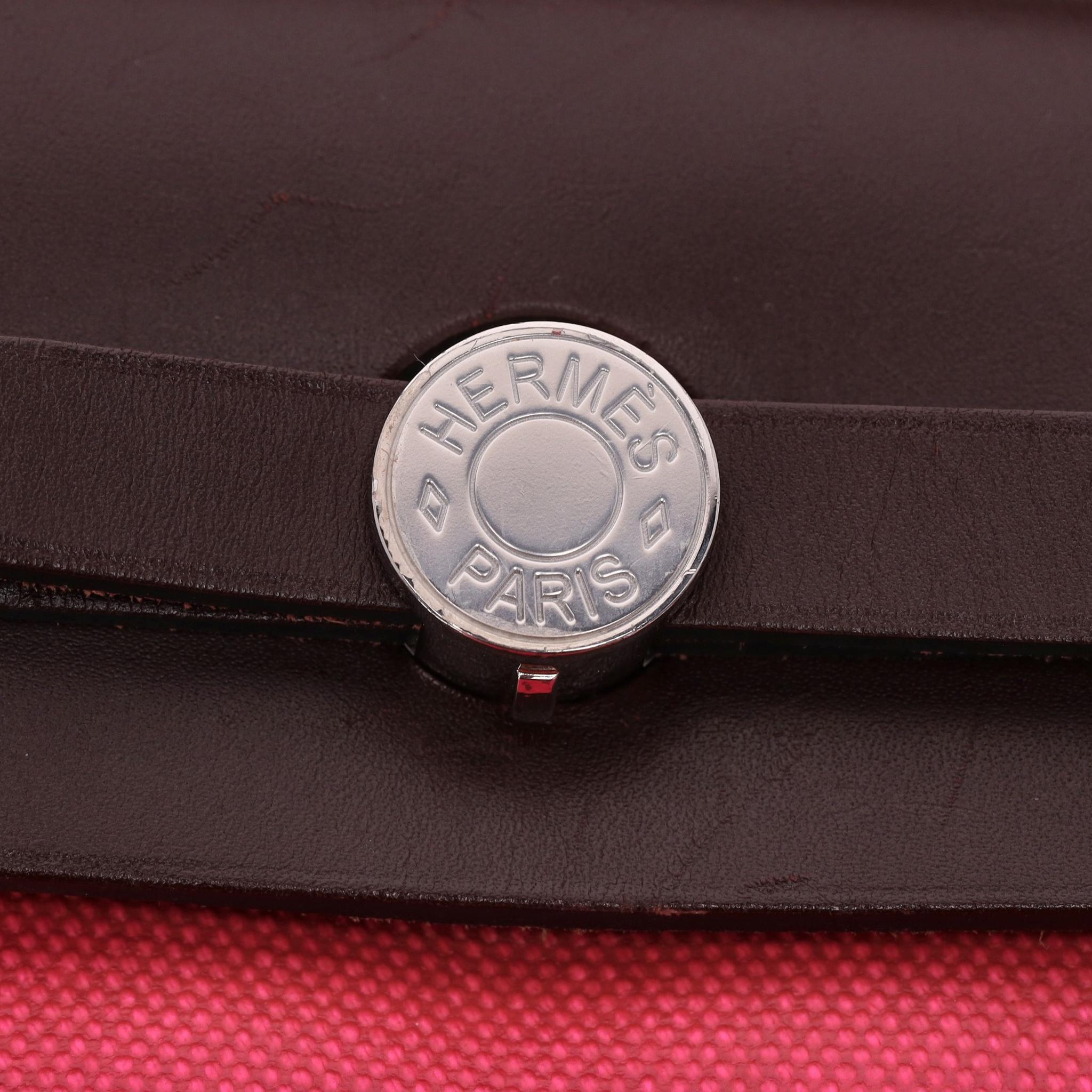 Hermes Canvas & Leather Herbag 31cm For Sale 6